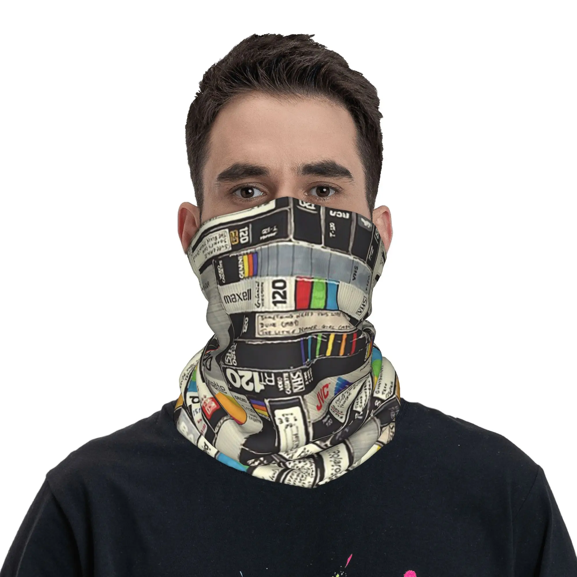 VHS Drawing Bandana Neck Gaiter Printed Magic Scarf Multifunction Headband Running Unisex Adult