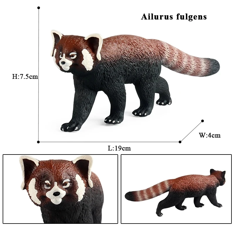 Oenux Simulation Wilde Figuren Weniger Panda Waschbär Lemur Modell Action-figuren Wald Tiere Hause Bildung Kinder Spielzeug Geschenk – Detail 6