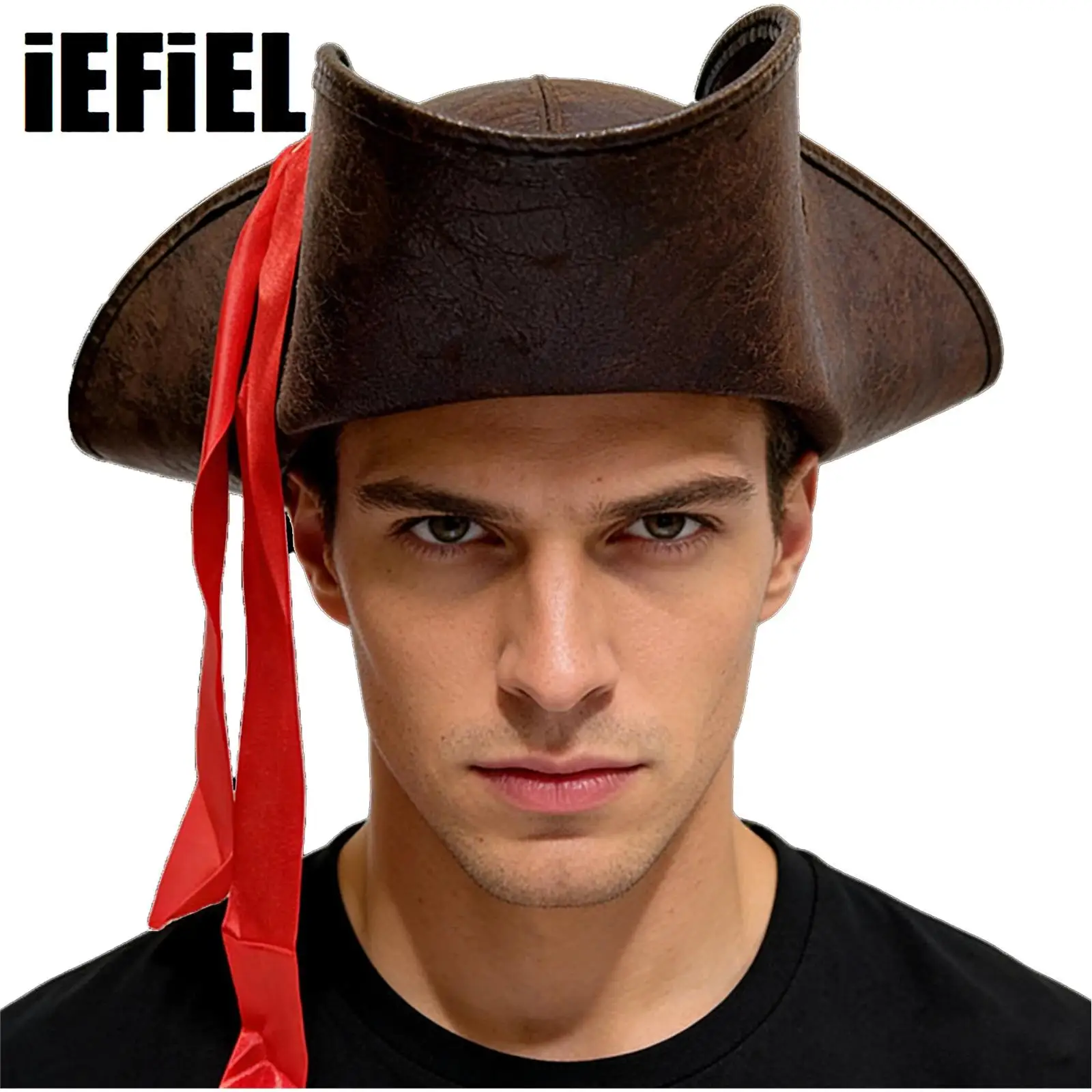 

1Pc Pirate Hat Tricorn Hat for Men Women Halloween Cosplay Costume Accessories Carnival Pirate Dress-up Party Pirate Hat Cap