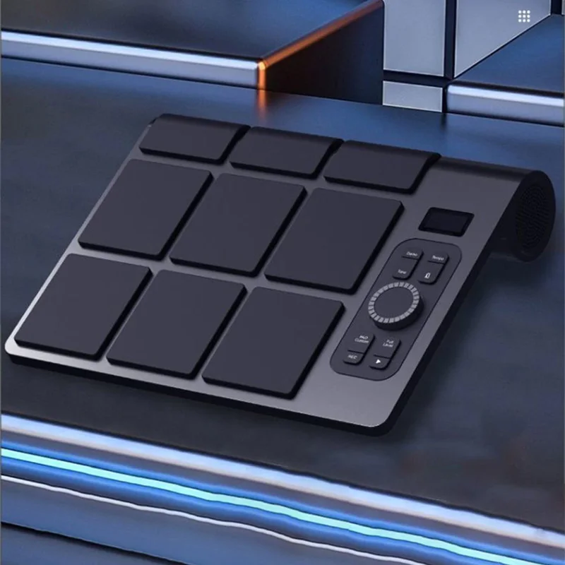 

Электронный барабан с датчиком силы, Bluetooth, портативная настольная барабанная установка для детей, начинающих, домашняя практика, ручной рулон, цветное освещение MIDI