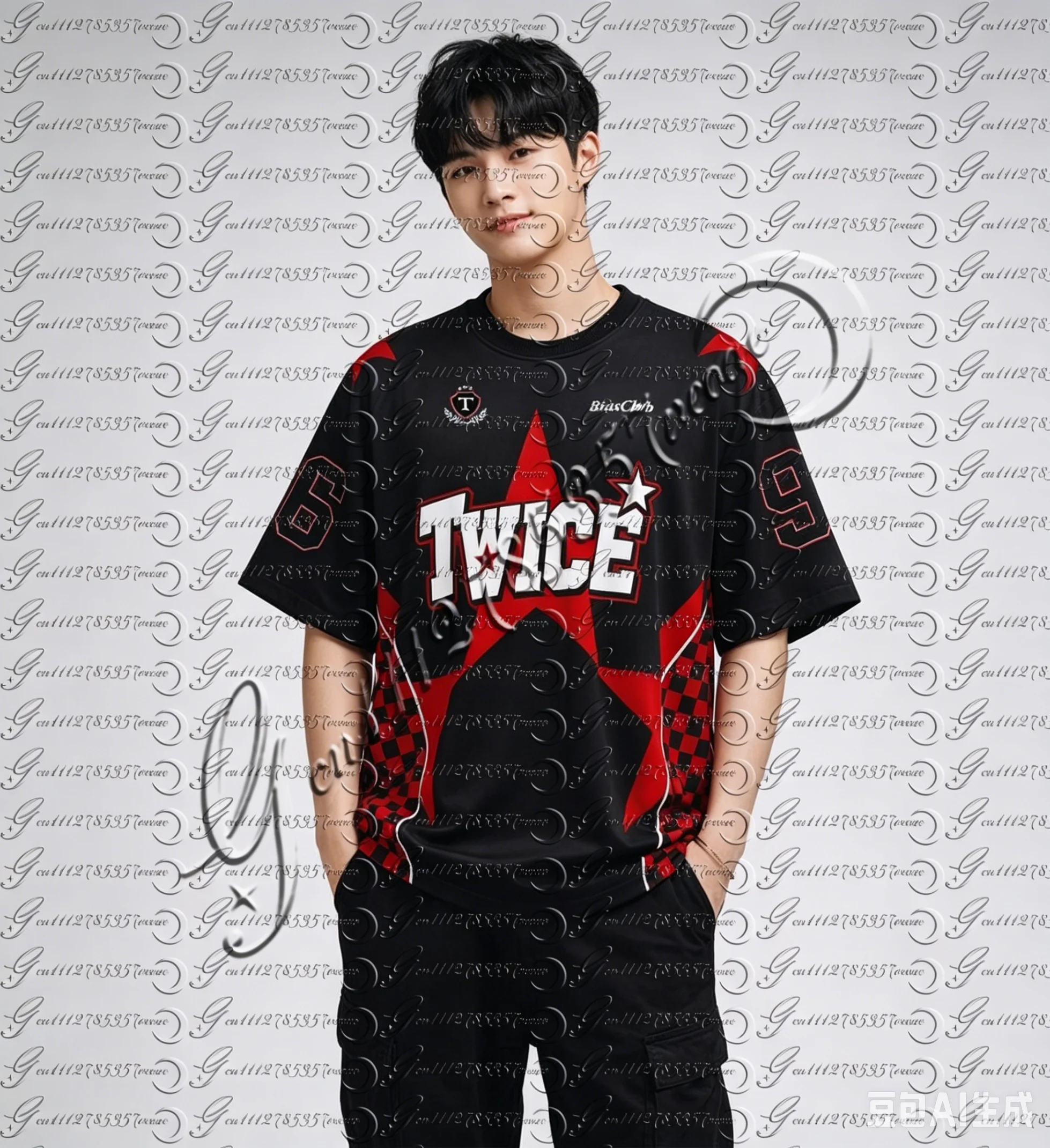 

TWICE Star Checkerboard Vintage Football Jersey Unisex Crew Neck Breathable Mesh Oversized Shirt Kpop Retro FamilyMatching