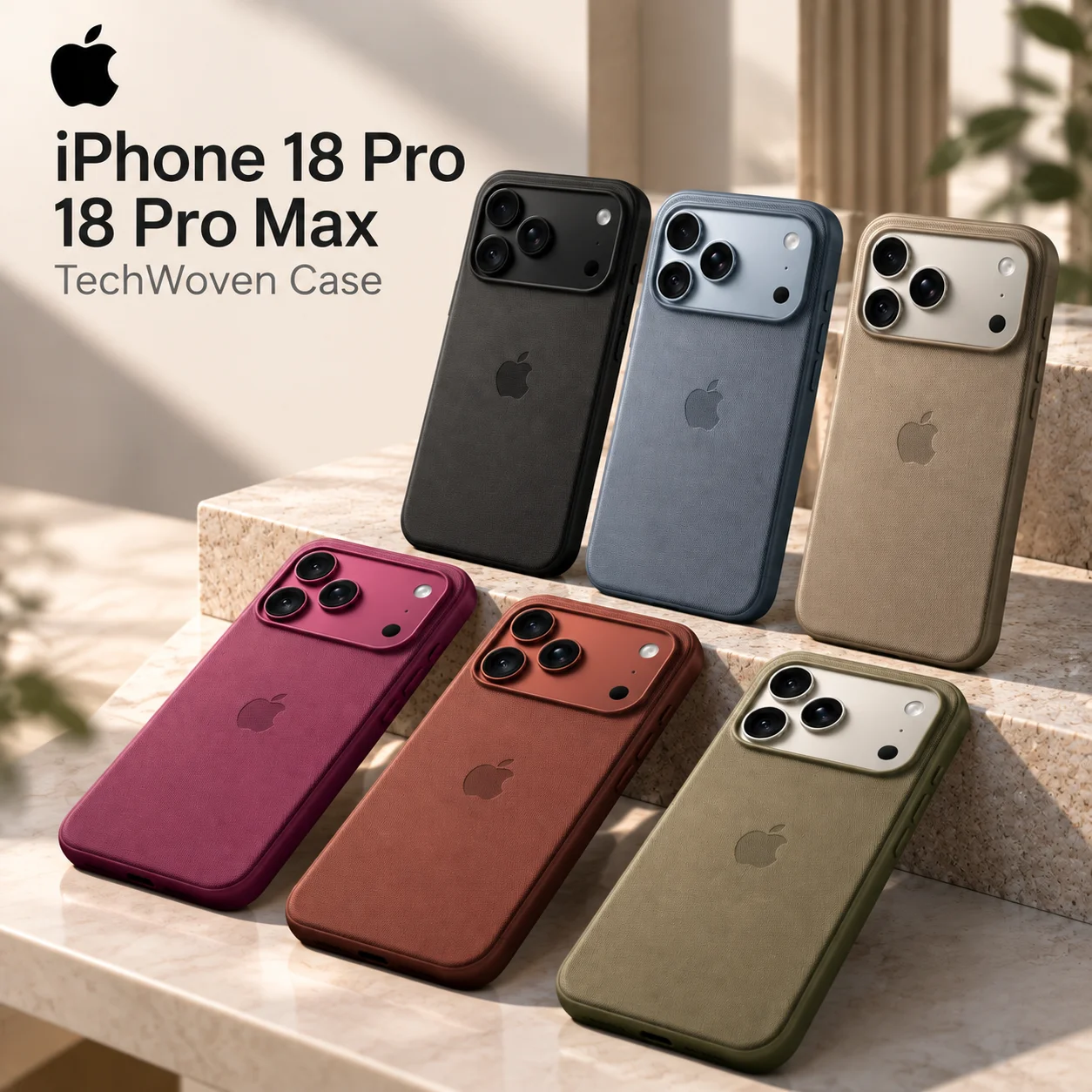 Etui TechWoven do Apple iPhone 18 Pro Max z funkcją MagSafe, umożliwiające bezprzewodowe ładowanie magnetyczne, sterowanie aparatem, odporne na wstrząsy, ochronne etui na telefon.