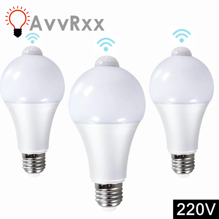 

AvvRxx LED Night Light 18W 15W 12W 9W Bulb With Motion Sensor PIR Corridor Bedroom Bathroom Light 220V Human Body Induction Bulb