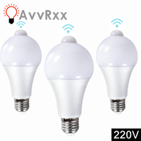 AvvRxx LED Night Light 18W 15W 12W 9W Bulb With Motion Sensor PIR Corridor Bedroom Bathroom Light 220V Human Body Induction Bulb