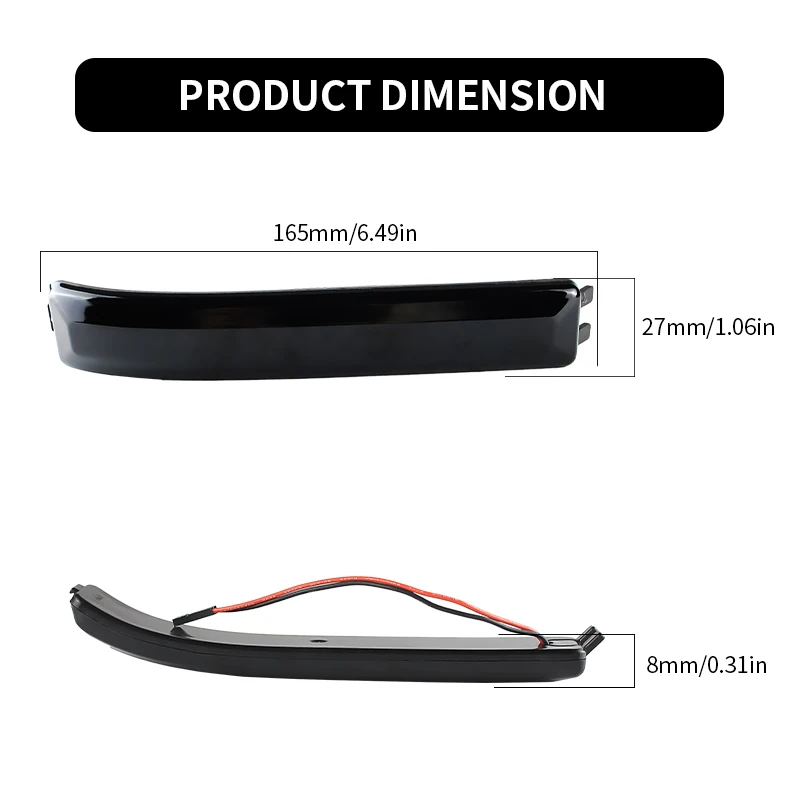 2pcs Black Lens LED Dynamic Wing Door Mirror Lights Turn Signal Lamp For Ford F150 2009-2014 Raptor 2010-2014 OEM:# 9L3Z17E748BA