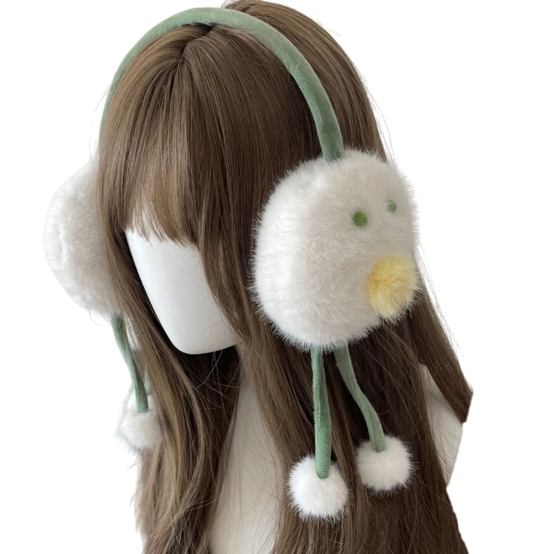 Furry และ Warm Plush Ear Warmer ปีศาจตลกสำหรับผู้หญิงฤดูหนาวกิจกรรมกลางแจ้ง D5QB