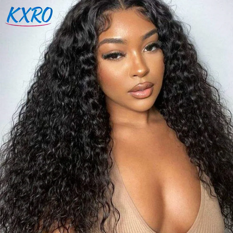 Deep Wave 13x6 Lace Front Wig Glueless 250 Density Curly Water Wave HD Transparent Lace Frontal Wig Vietnamese Raw Curly Human Hair Wigs On Clearance Sale For Women Pre Plucked Black Wig