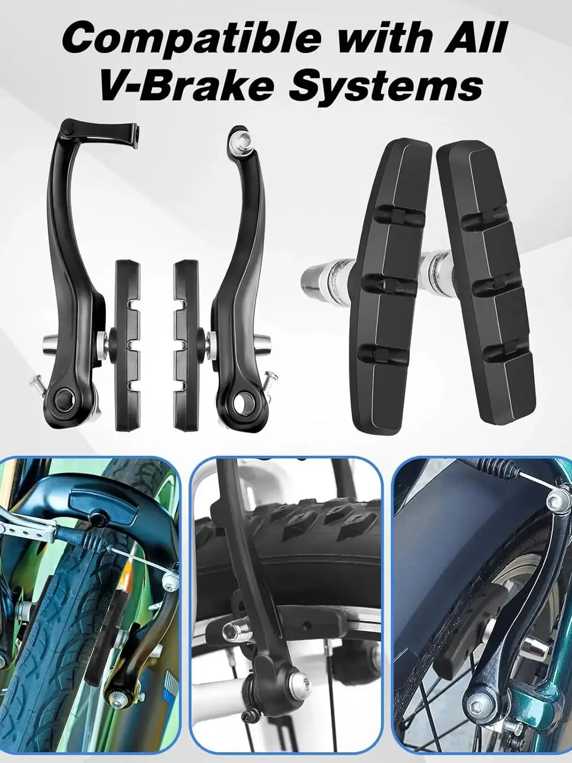 AliExpress NONE MTB Bike Brake Pad 70mm 2.76" V-Brake Pads Silent Brake Shoes Rubber Bicycle Brake Block Replacement for Most Mountain Road