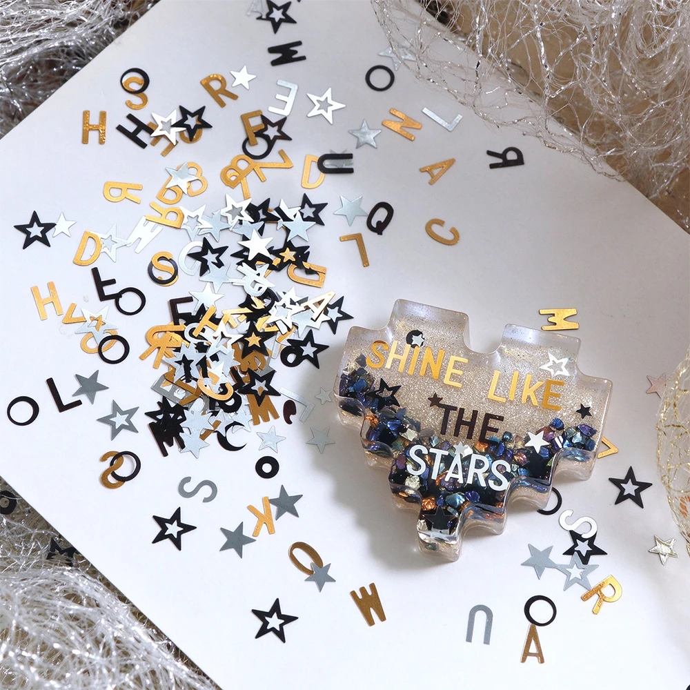 5g Metallic English Letter Sequins For Epoxy Resin Mold Fillings Alphabet Glitter Flake Resin Filler Xmas Decoration Accessories
