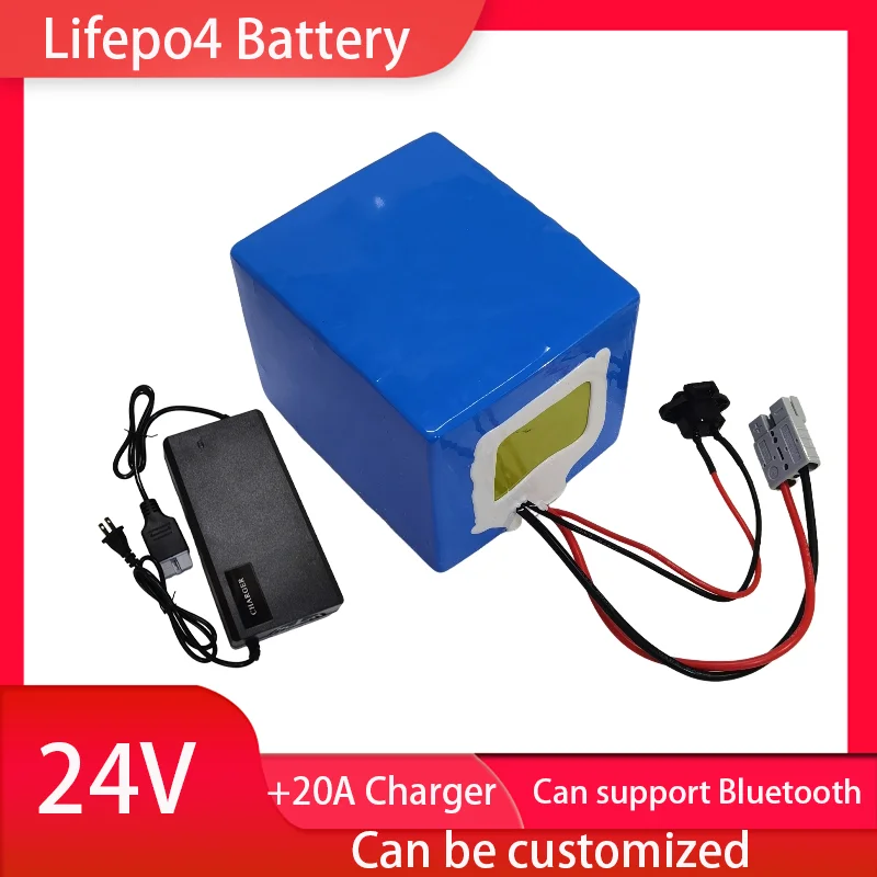 

Batería de iones de litio de 24V, 200Ah, bluetooth, aplicación BMS, 7s, 24V, para RV, triciclo, furgoneta, barco, Energía solar