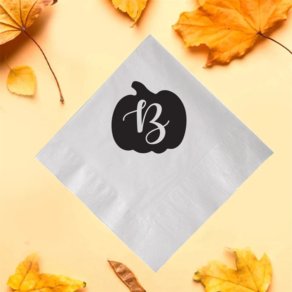 

50PCS Printed Thanksgiving Napkins, Thanksgiving Napkins for Guest, Personalized Thanksgiving Napkin Favors, Customized Thanksgi