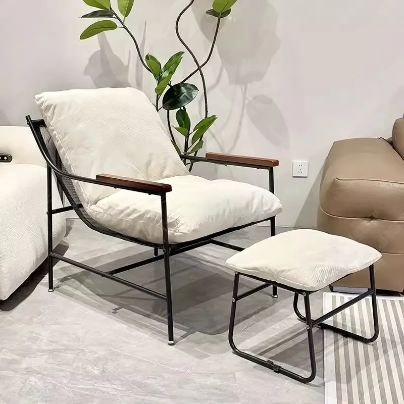 2026 New Leisure Recliner Chair with Footrest Home Balcony Lazy Sofa Single Seat for Living Room Cafe Lounge