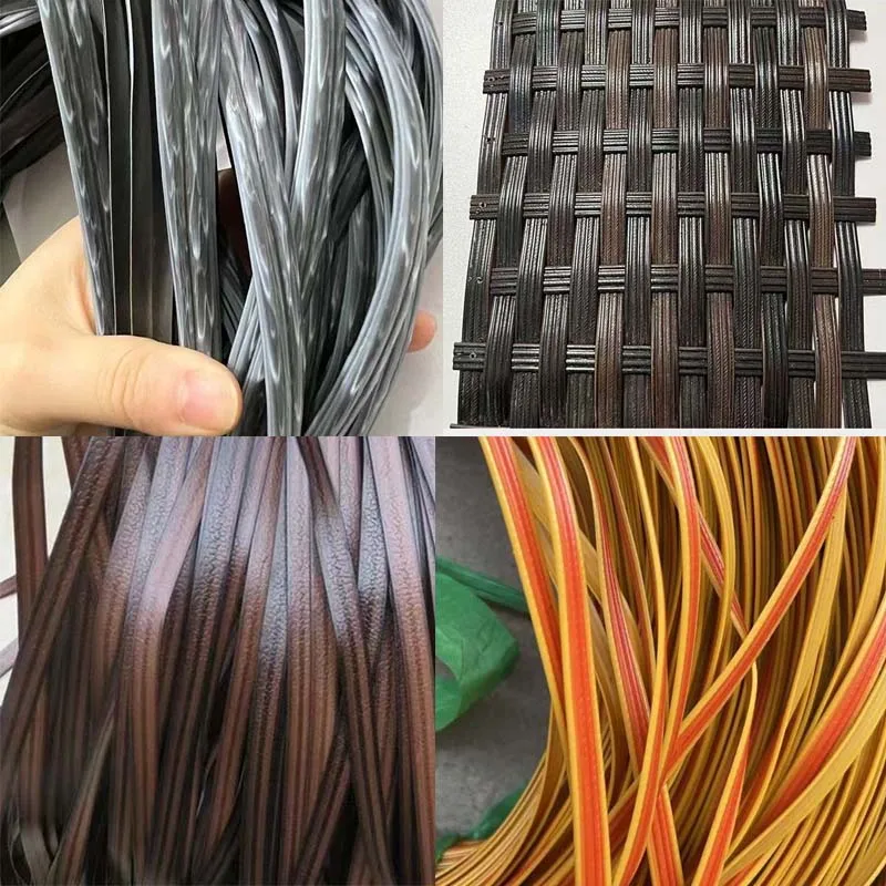Newest 500g PE Synthetic Rattan Webbing Strips UV Waterproof Plastic Wicker Repair Material For Outdoor Chair Storage Baskets