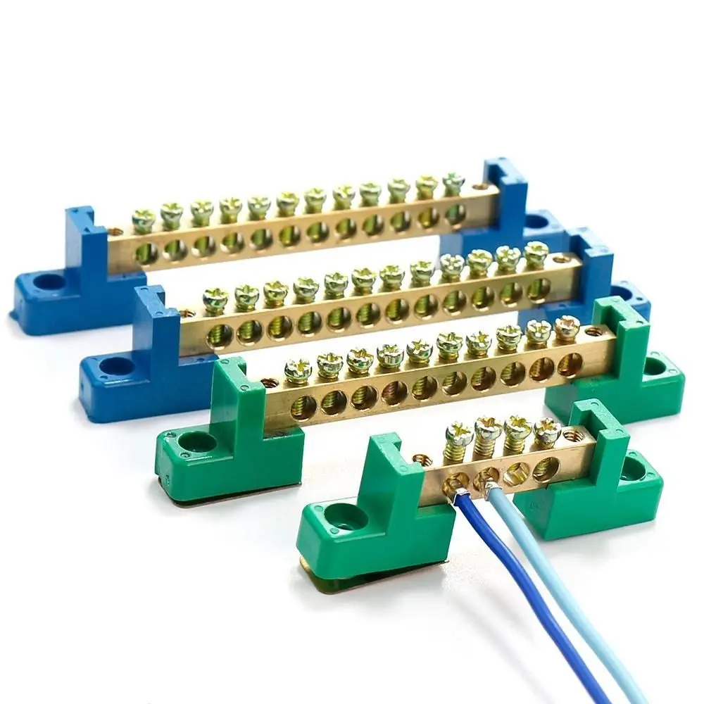 Copper Screw Terminal Block Bar Wiring Row Zero Ground Brass Strip Protection Flame Retardant Distribution Box Connection