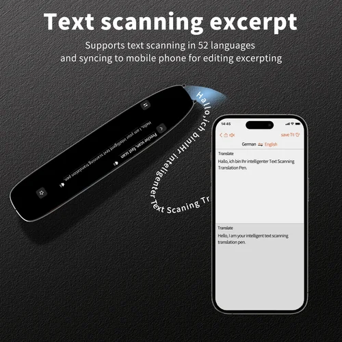Imagen 2 del producto Pluma de traducción para escáner de dislexia, pluma de lectura 142 de texto a hablar, pluma de grabación inteligente, traductor de extracto de texto inalámbrico por voz