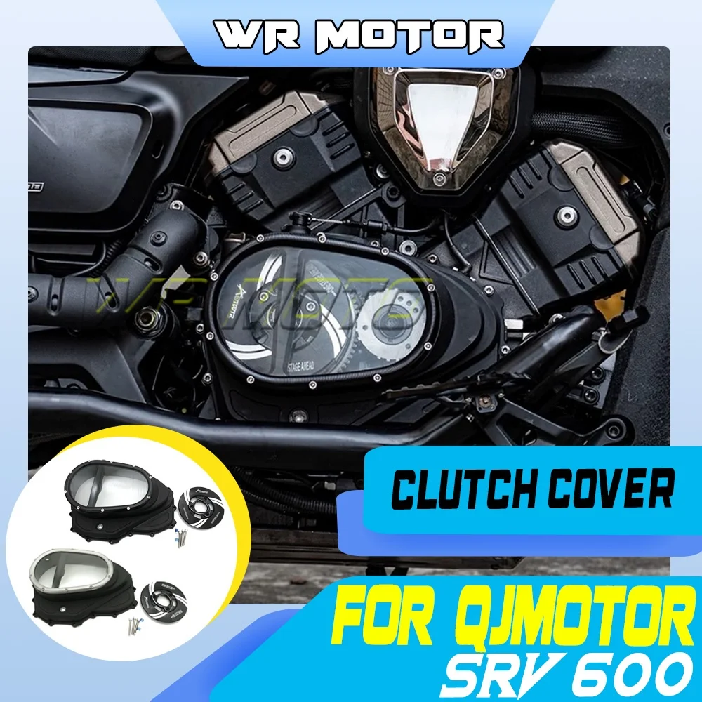Clear View Transparent Clutch Engine Side Cover Fit For QJMOTOR SRV 600 Engine Appearance Modification Parts