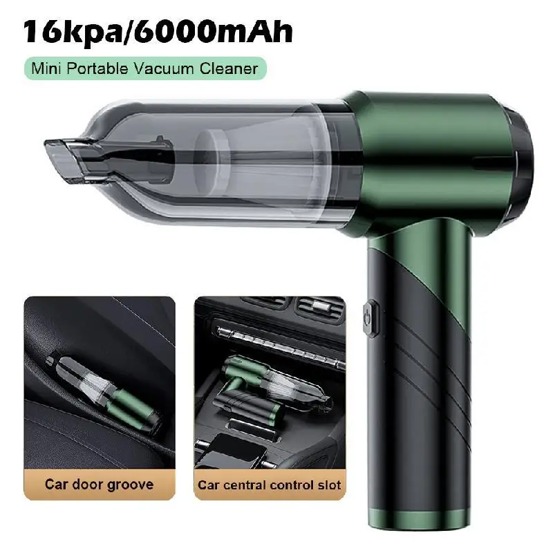 Aspiradora portátil pequeña de 100W, aspiradora de mano inalámbrica plegable de alta potencia de 16000PA, Motor sin escobillas, recargable para coche