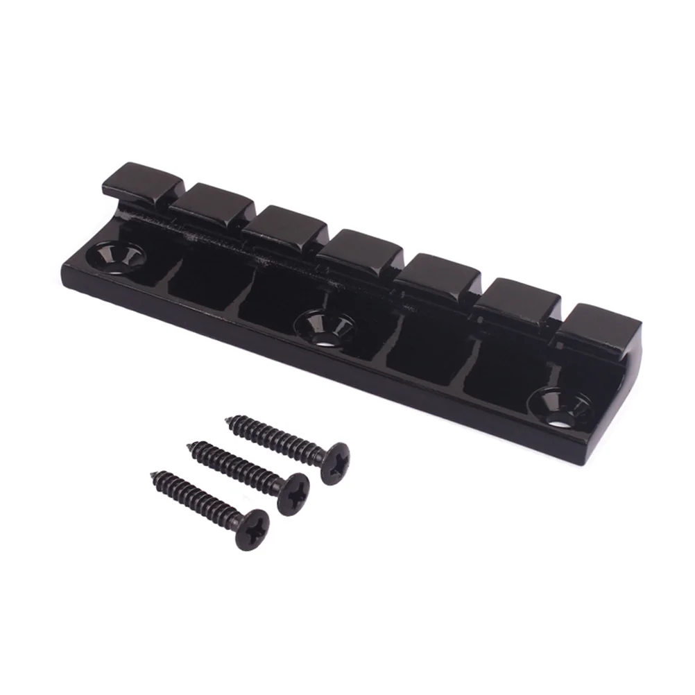 6 Strings Fixed Saddle Bridge Non-tremolo Hardtail Bridge for Electric Guitar Replacement Parts Accessories (Black)