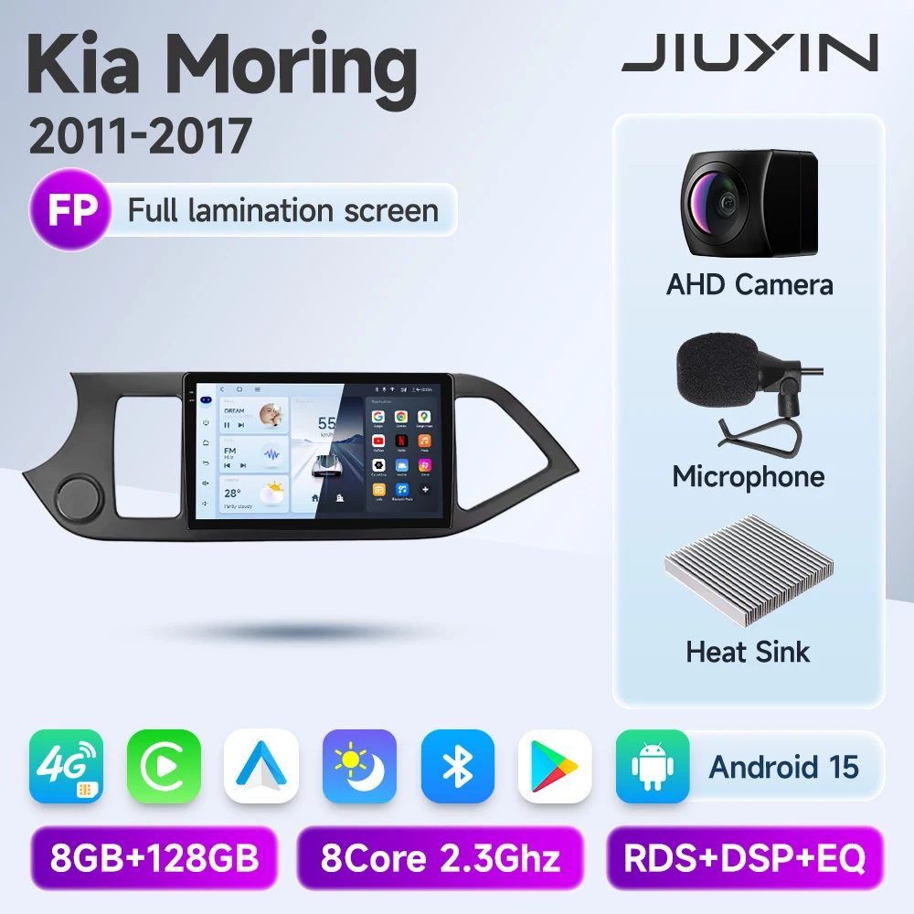 JIUYIN Android 15 Carplay Autoradio Multimidia Video Player Voor KIA PICANTO Ochtend 2011-2017 Navigatie GPS IPS Head unit