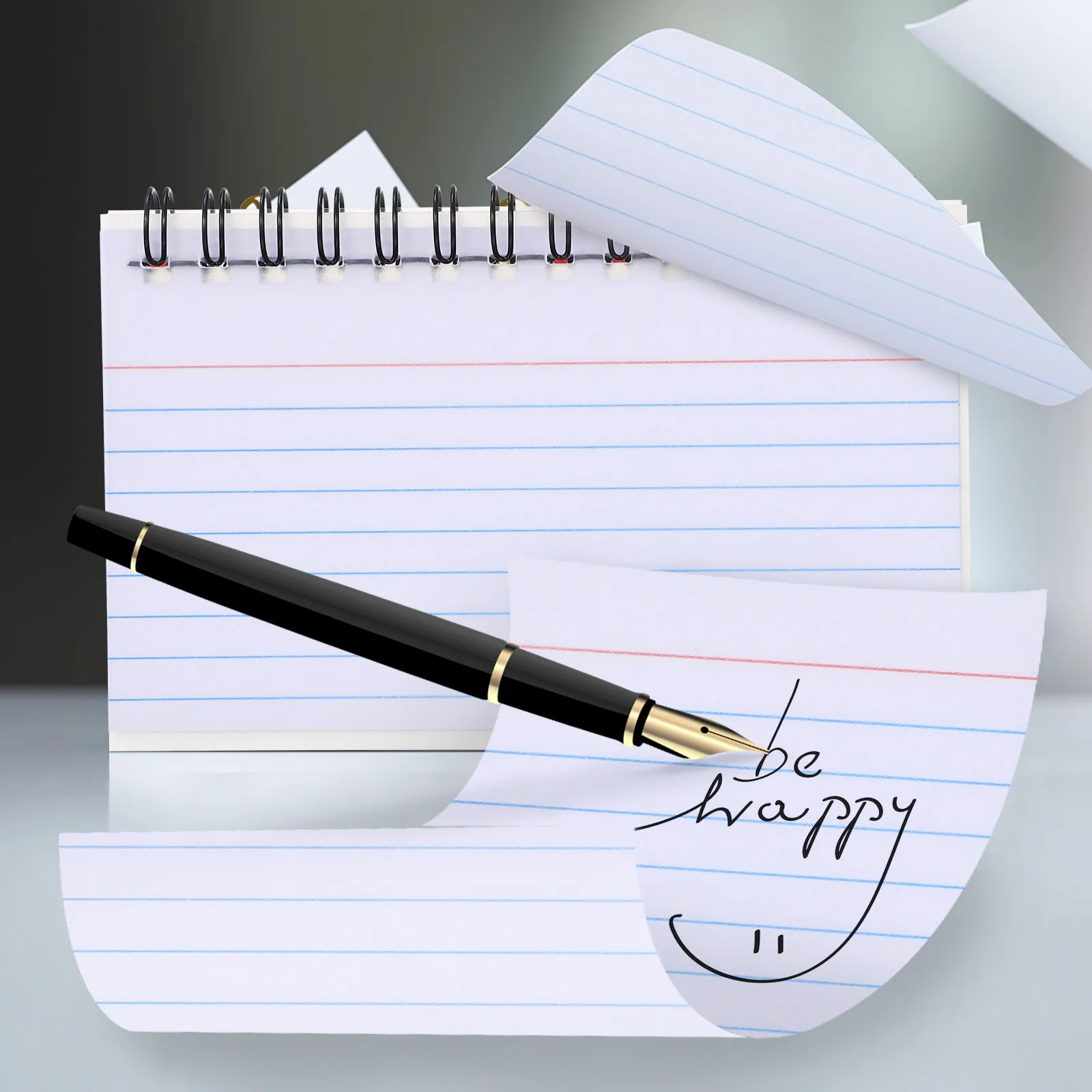 

Набор из 6 блокнотов для индексных карточек с горизонтальными линиями и металлическими кольцами для переплета, для офиса, школы, совещаний