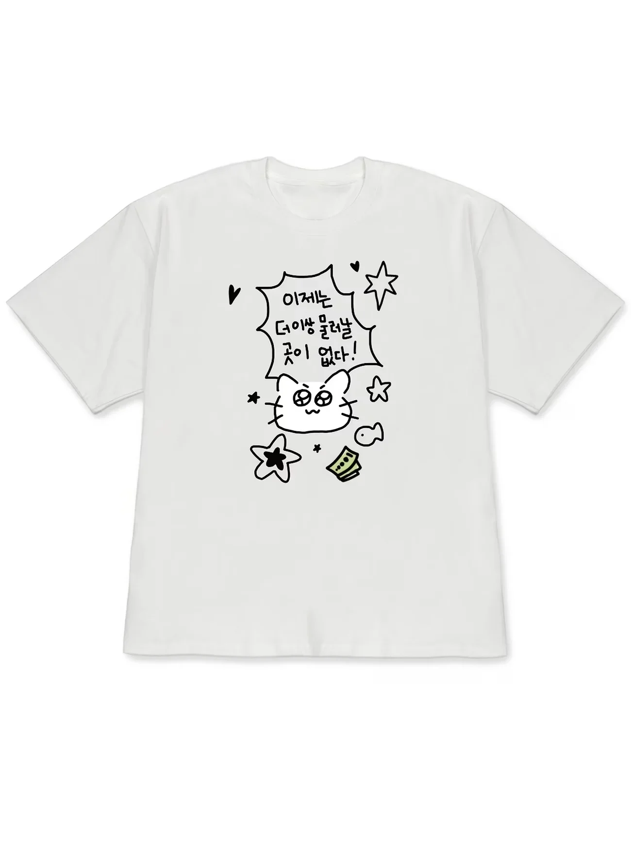 Korean Style Cat Graphic T Shirt Women Summer Casual Short Sleeve Crew Neck Loose Tee Harajuku Kawaii Funny Letter Print Top