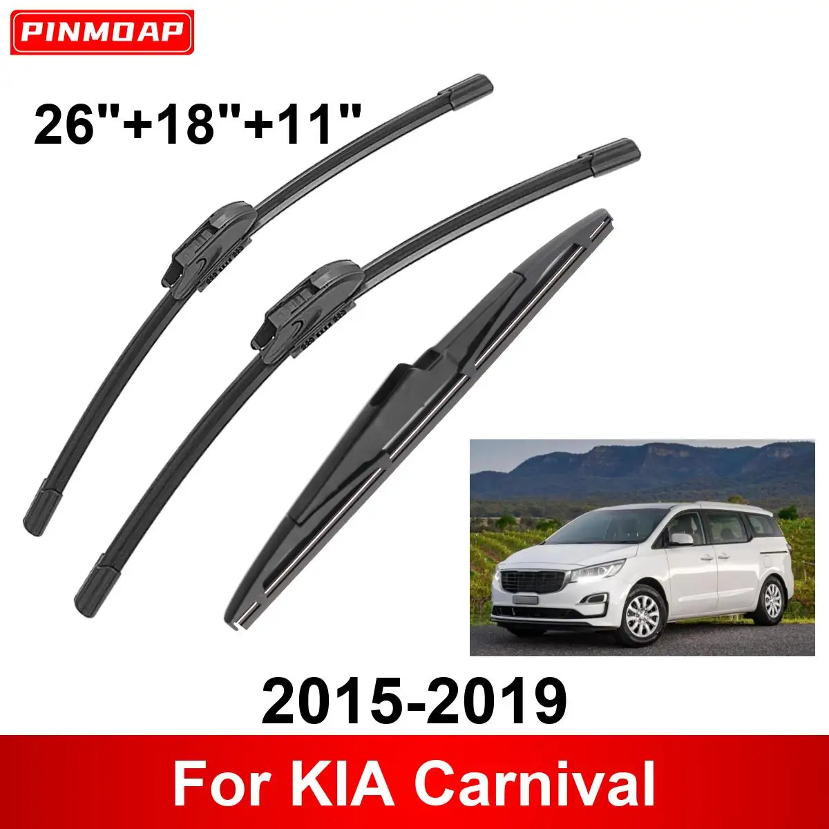 

1/2/3/4/6 шт. автомобильный дворник для KIA Carnival 2015-2019, передние и задние щетки стеклоочистителя, щетки, автоаксессуары 2015 2016 2017 2018 2019