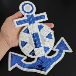 Large Patch Anchor Navy Sequins Christmas gift deal with it Iron on Patches for clothing Strange things Badge Clothes Stickers