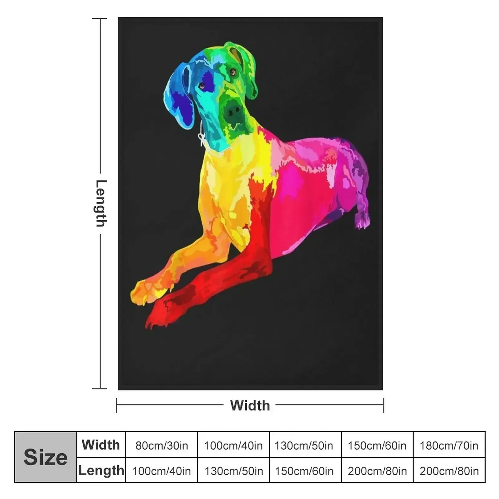 Dog Lover Gifts Great Dane For Women Colorful Great Dane Men Throw Blanket manga Multi-Purpose Soft Beds Hairy Blankets