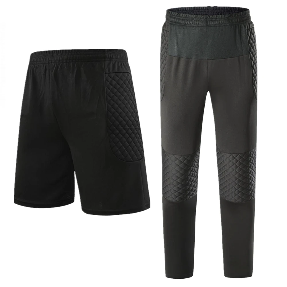 

Men Soccer Training Pants American Football Rugby Sweatpants Goalkeeper Sport Goal Keeper Goalie Shorts Knee Pad Sponge Protect