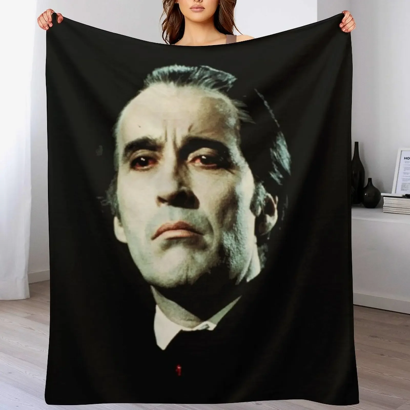 

Dracula Vampire Christopher Lee Essential T-Shirt Throw Blanket Personalized Gift Sofas Bed Fashionable decorative Blankets