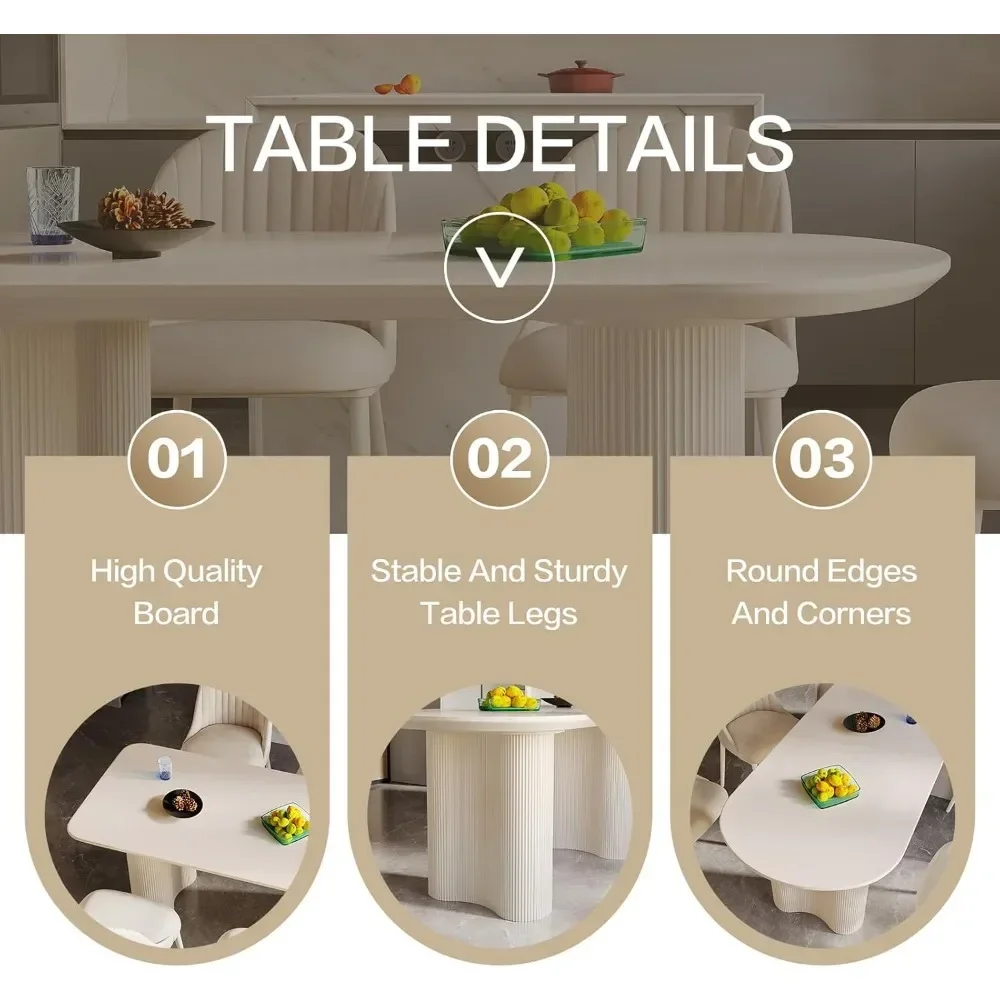 Dining Table Set with 4 Chairs, Modern Kitchen Table Set, Indoor Dining Table for Kitchen, Bar, Living Room, Breakfast Nook image 5