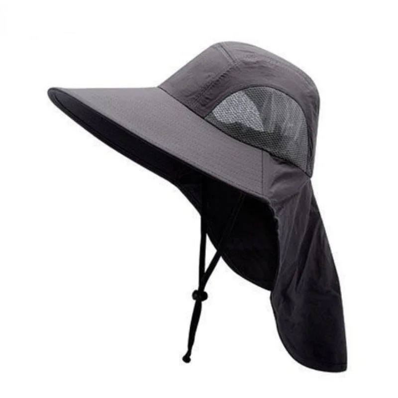 Sommer Sonnenschutz Angel hut Sommer atmungsaktive Camping Wander kappen Anti-UV-Sonnenhut mit Hals abdeckung Kappen Herren Panama hut