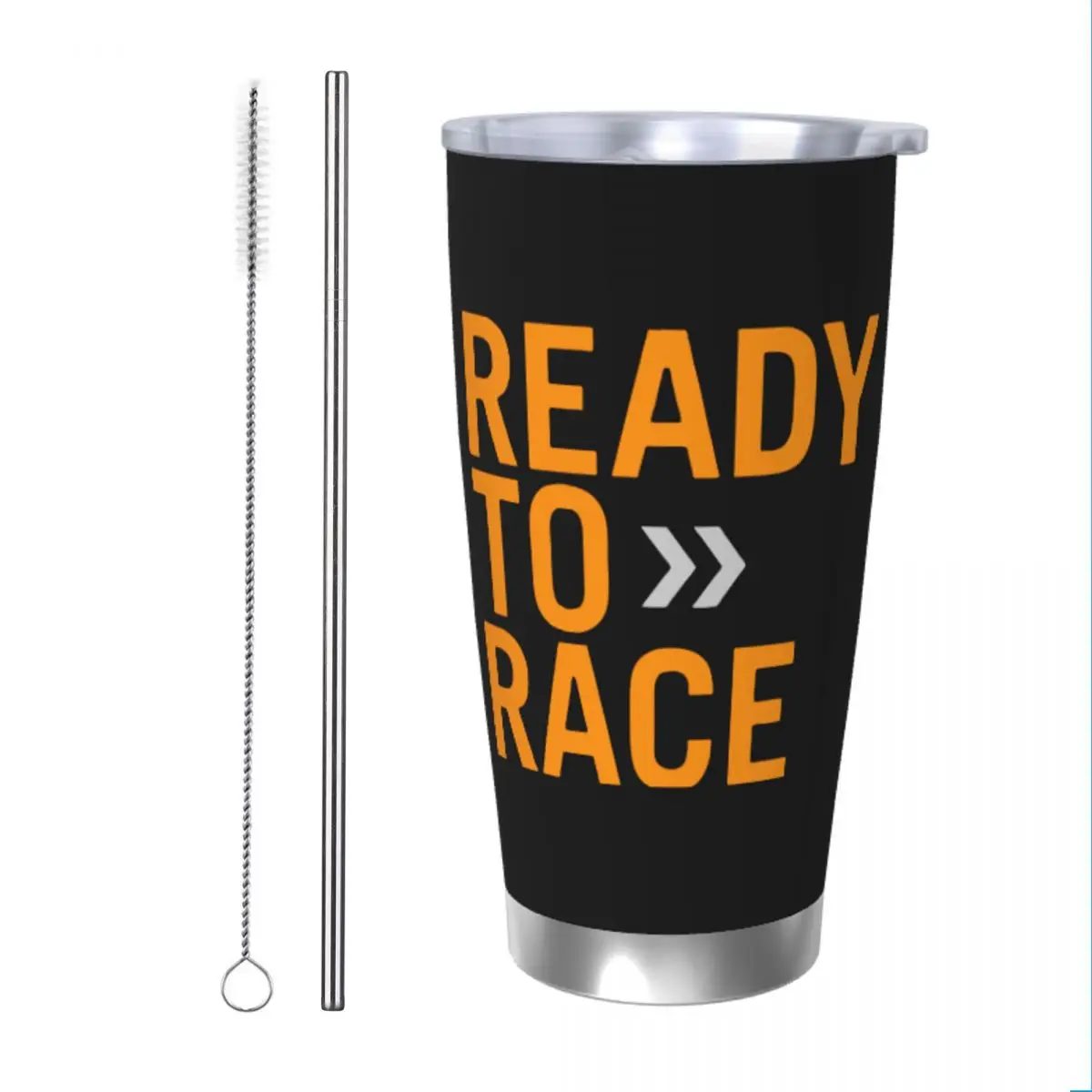 

Ready To Race Insulated Tumbler with Lid Motocross Bitumen Bike Life Vacuum Coffee Mugs Portable Hot Cold Drinks Cups, 20oz