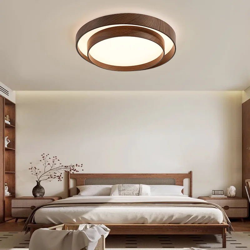 

Светодиодная потолочная люстра из скандинавского орехового дерева для гостиной, столовой, балкона, спальни, лампа, домашний декор, светильник для внутреннего освещения