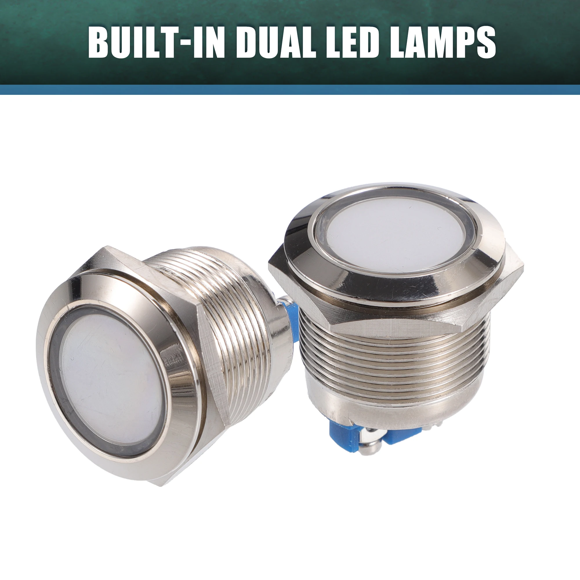 

UXCELL 5 шт. светодиодный индикатор 22 мм 12 В переменного тока постоянного тока в металлическом корпусе водостойкая контрольная сигнальная лампа для автомобиля, грузовика, лодки, разноцветная