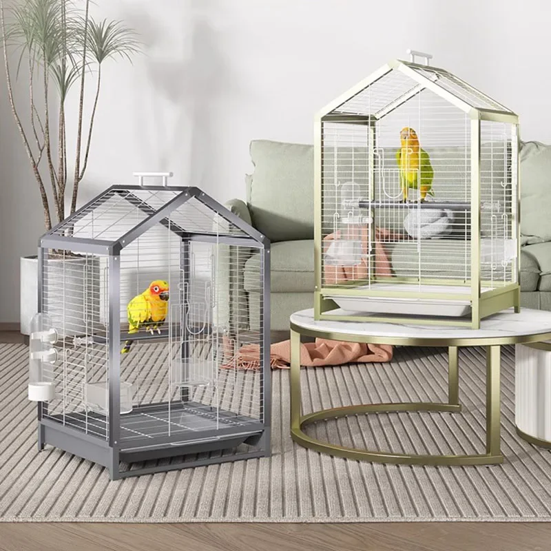 Small Acrylic Bird Cages Canary Swing Mini Fences Carrier Animal Perch Bag Garden Bird Cages House Pour Oiseaux Home Products