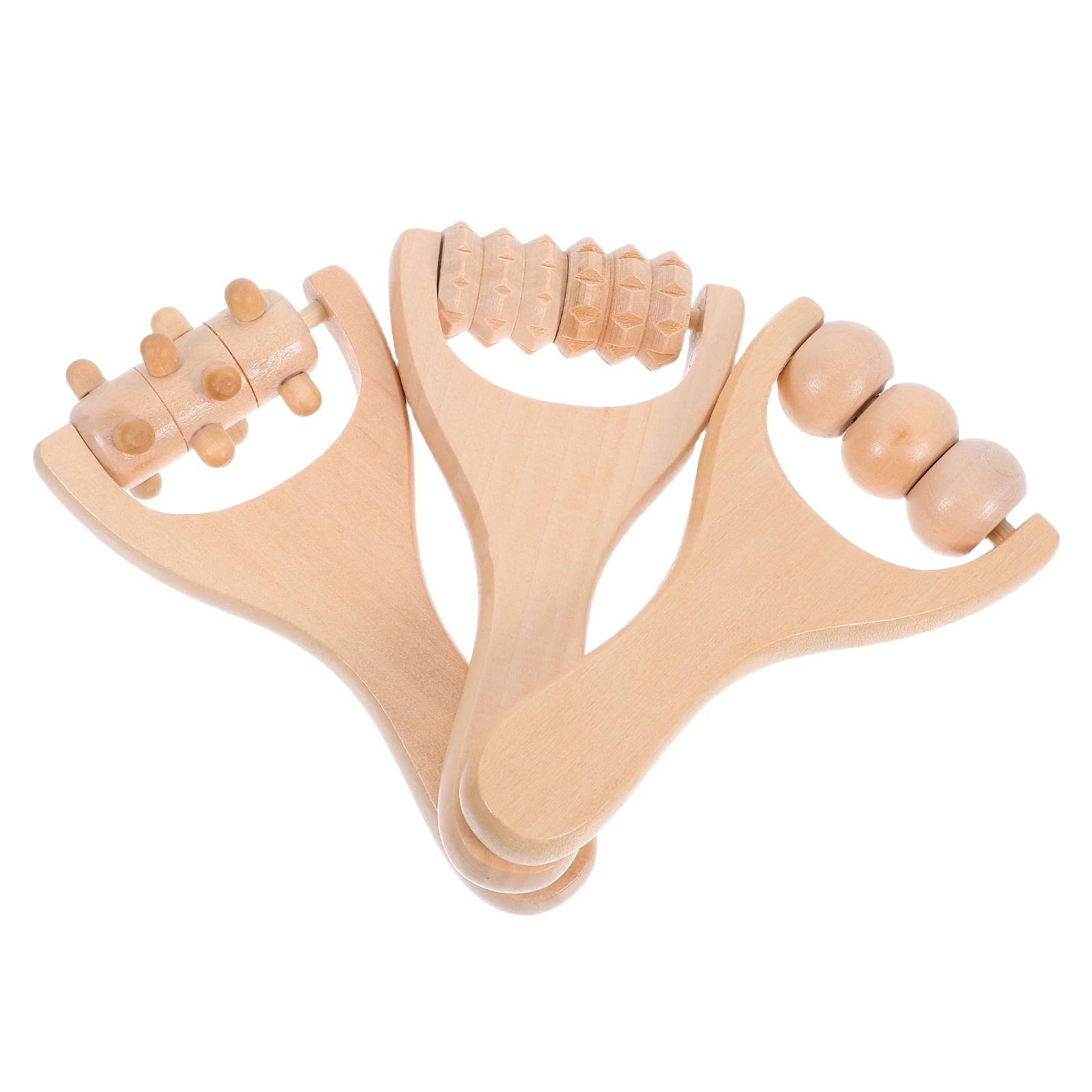 

3pcs Wooden Body Multi-Function Muscle Massager For Legs Shoulders Waist Neck Back Foot Trigger Gua Sha Tool