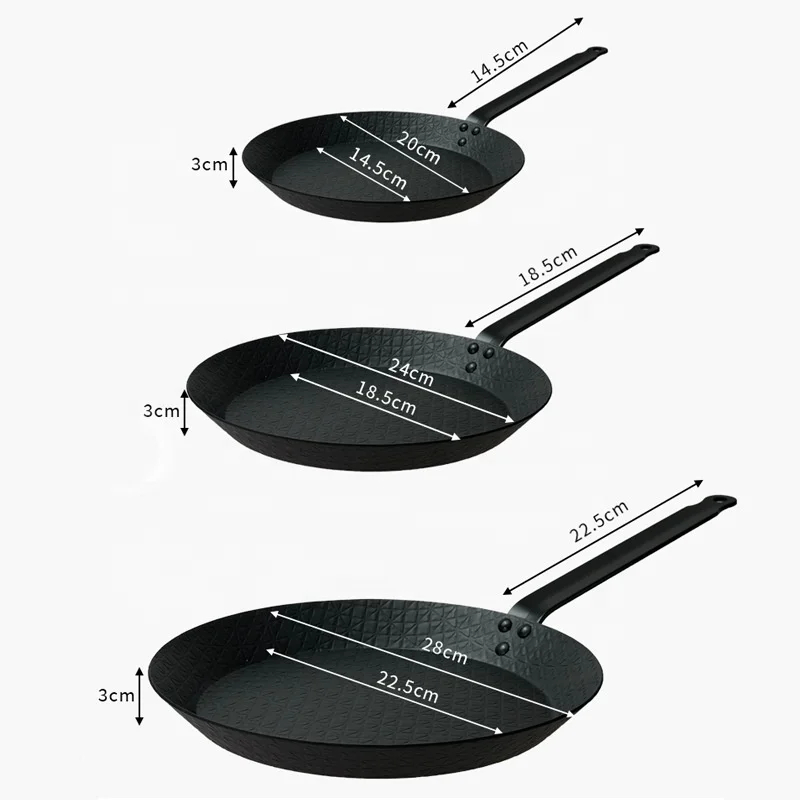 Classic Design Household Iron Metal Frying Pan Carbon Steel Frying Pan