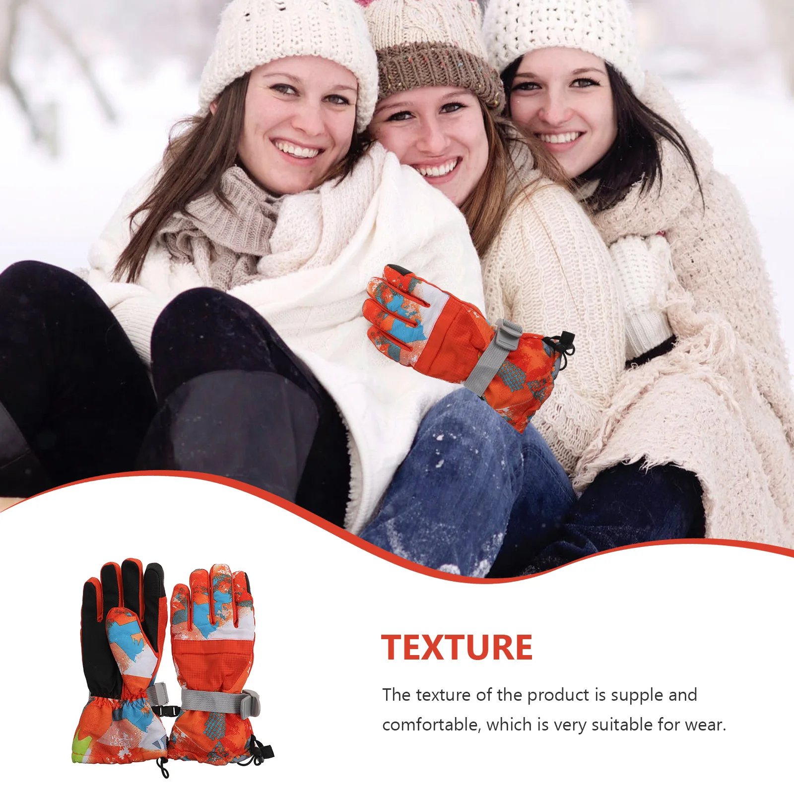 

1 Pair Ski Gloves Windproof Thicken Warm Winter Outdoor For Snowboarding Sledding Sport Equipment