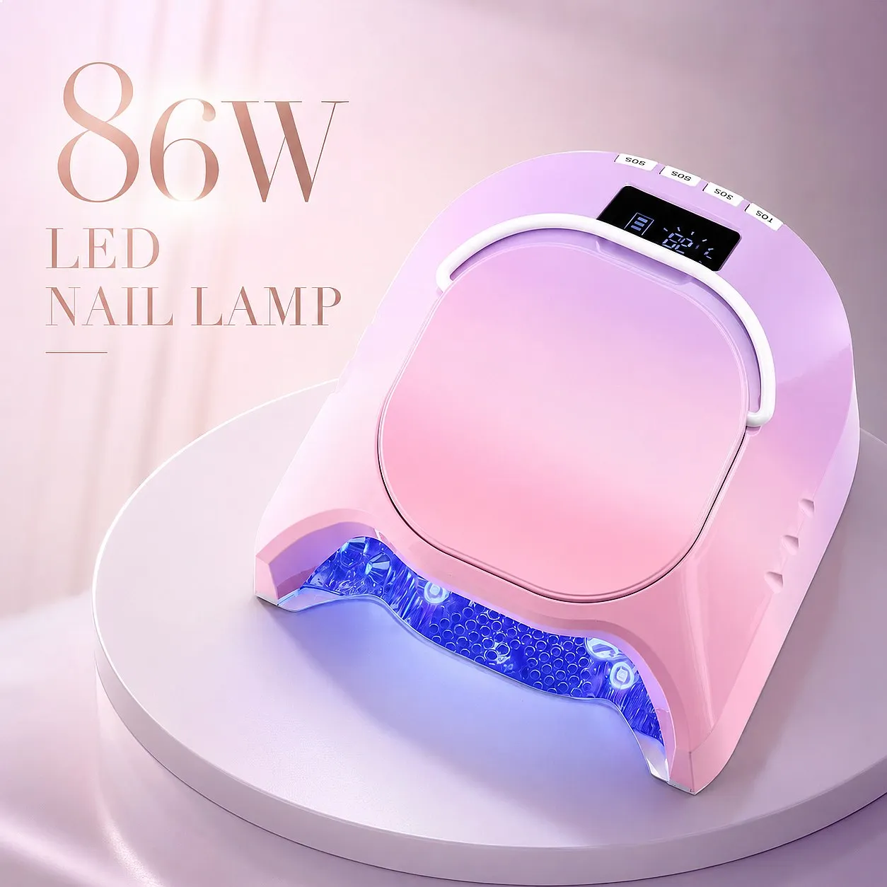 Gradient Color Best Professional Plastic Nail Salon Equipment Wireless UV Nail Lamp 86W Rechargeable Led Nail Dryer