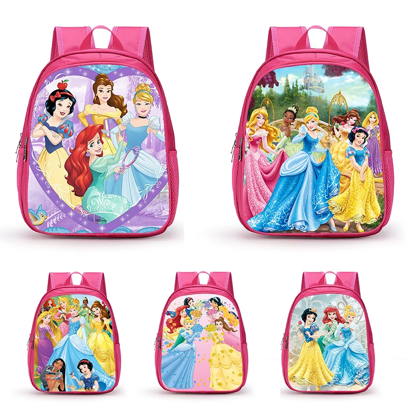 

12 Inch Snow White Princess Cinderella Small Backpack For Kids Toddler Bookbags Primary Shoulder School Bag Mochila