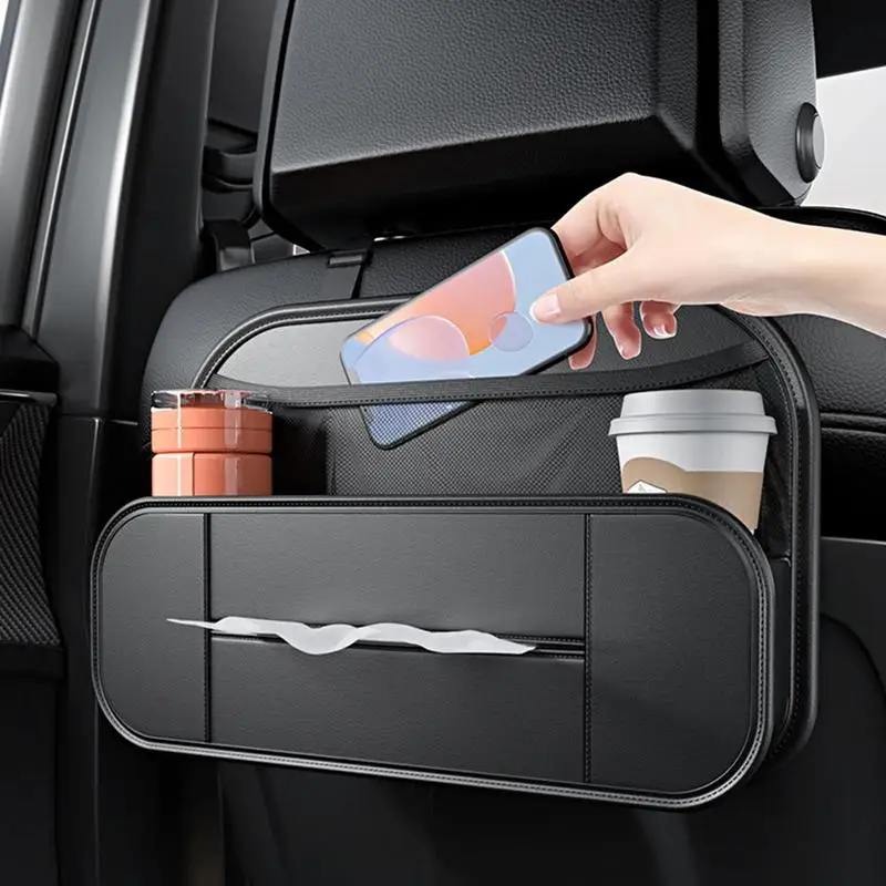 Car Handbag Organizer Car Seat Storage Bag Paper Towel Outlet Design Car Rear Seat Organizer For Electronics Data Cable Glasses