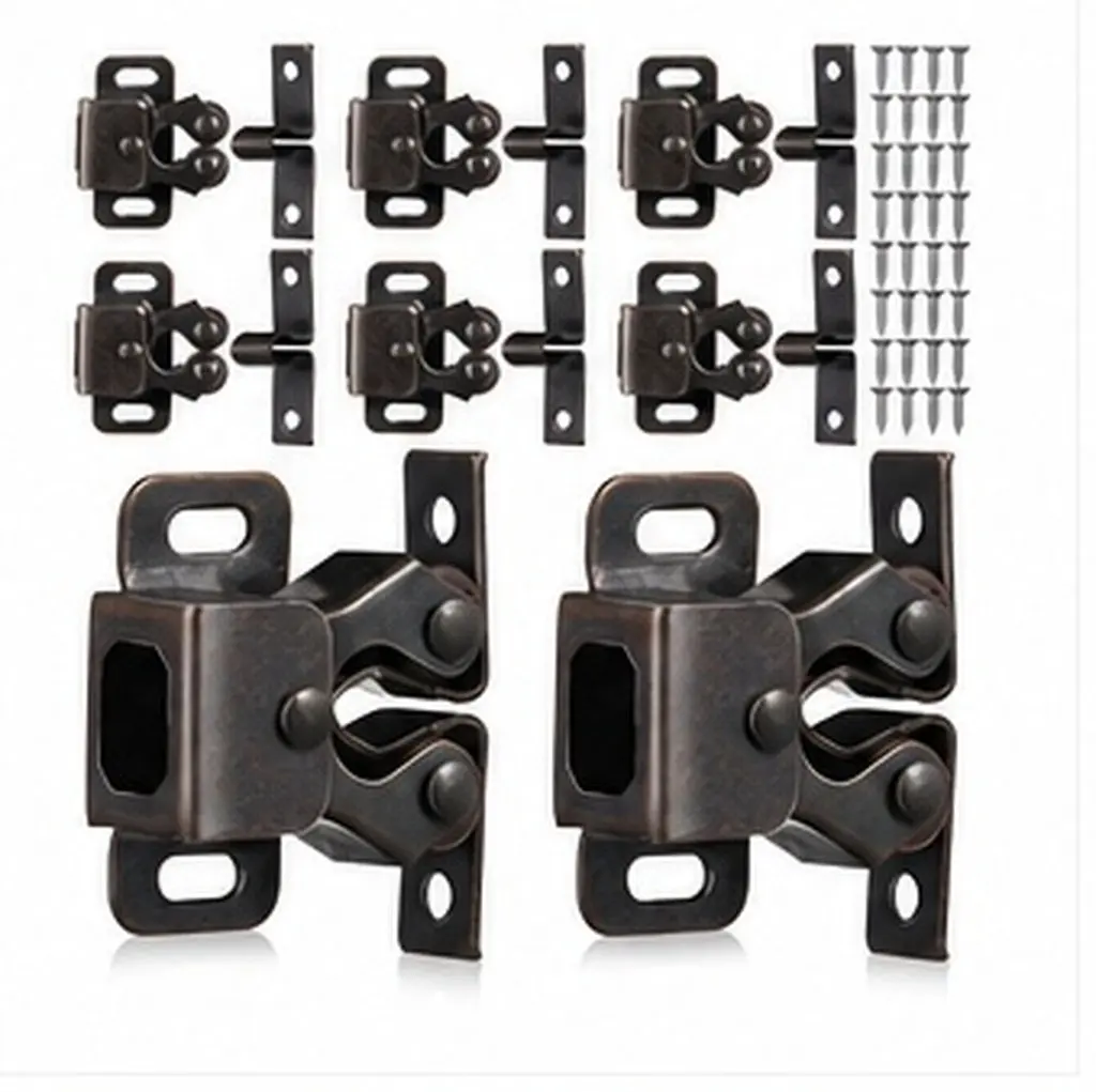 8Sets Latch Door Cabinet Replacement For Rv Cabinets Woodworkers Double Roller Catch Locks Heavy Duty Hardware