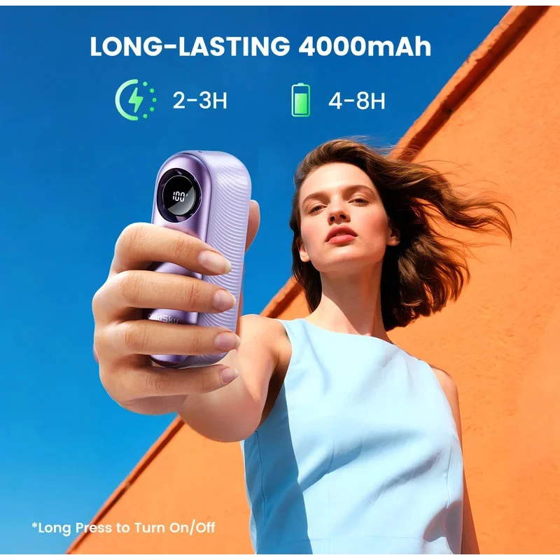 

2026 New Portable Handheld Fan 1-100 Adjustable Speed Personal Turbo Fan 4000mAh Rechargeable Mini Fans for Women Travel Outdoor
