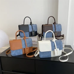 Spliced Small Square Bag Women S Crossbody Bag Fashionable Shoulder Bag