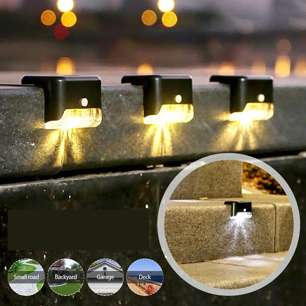 

Solar LED Lights Outdoor Lights IP65 Garden Decoration Wall Lamps Step Deck Lights Lamps Garden Lighting Fence Courtyard Decor