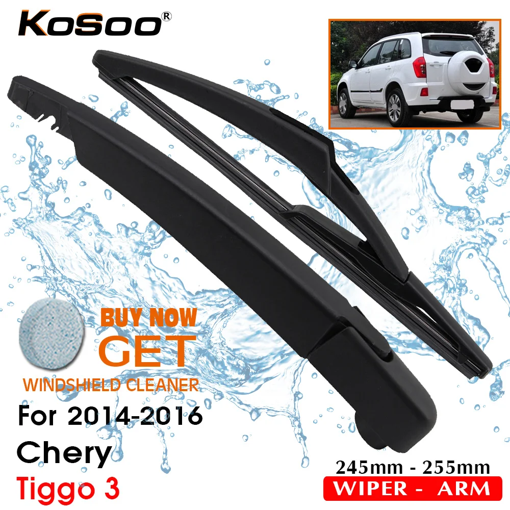 KOSOO Auto Rear Wiper Blade For Chery Tiggo 3,245mm 2014-2016 Rear Window Windshield Wiper Blades Arm,Car Styling Accessories