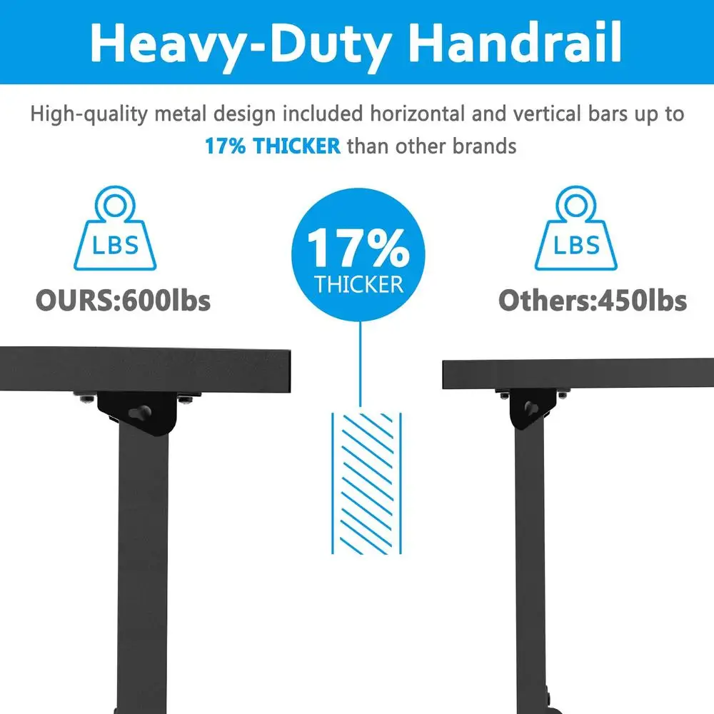 Outdoor Wrought Iron Handrails Adjustable Height 600lbs Support Weather Resistant Easy Installation Fade Resistant 2 Step Metal