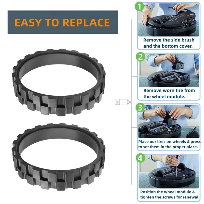 iRobot ルンバ掃除機 500、600、700、800、900、E5、E6、I7 シリーズ用 AC66 交換タイヤ