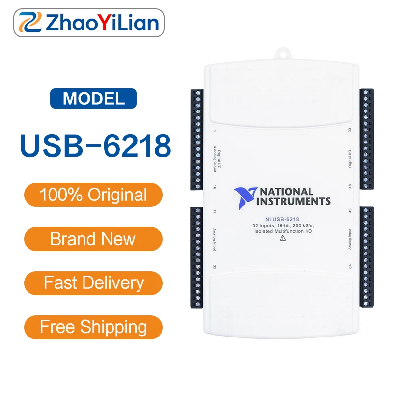 For USB-6218 779678-01 Isolated USB DAQ 16Bit 250kS/s 32AI 2AO 16DIO Data Acquisition Card